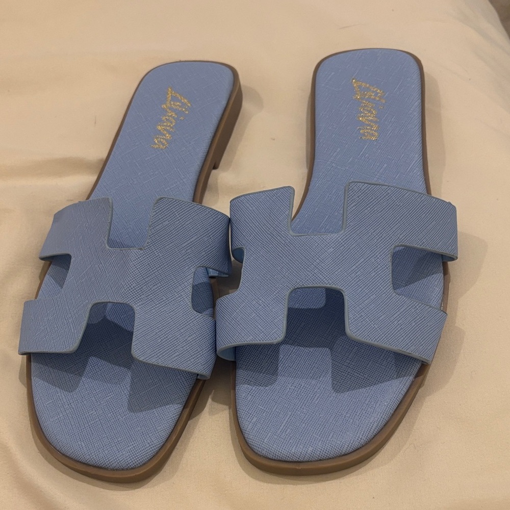 Liliana Sky Blue Slide Sandals